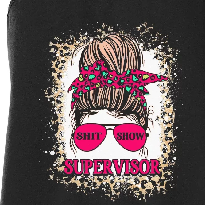 Shitshow Supervisor Funny Mom Boss Manager Teacher Women's Racerback Tank