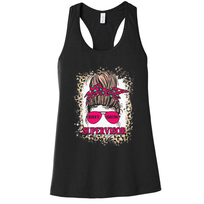 Shitshow Supervisor Funny Mom Boss Manager Teacher Women's Racerback Tank