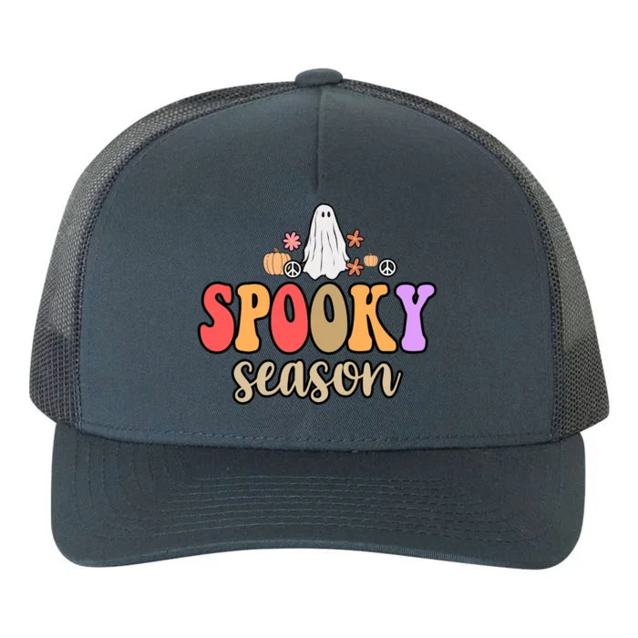 Spooky Season Floral Hippie Ghost Yupoong Adult 5-Panel Trucker Hat