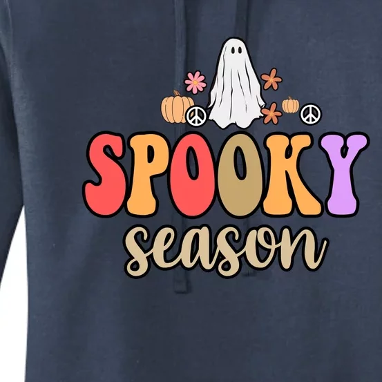 Spooky Season Floral Hippie Ghost Women's Pullover Hoodie