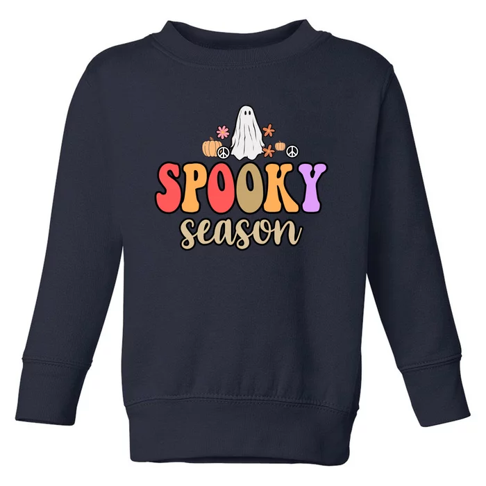 Spooky Season Floral Hippie Ghost Toddler Sweatshirt