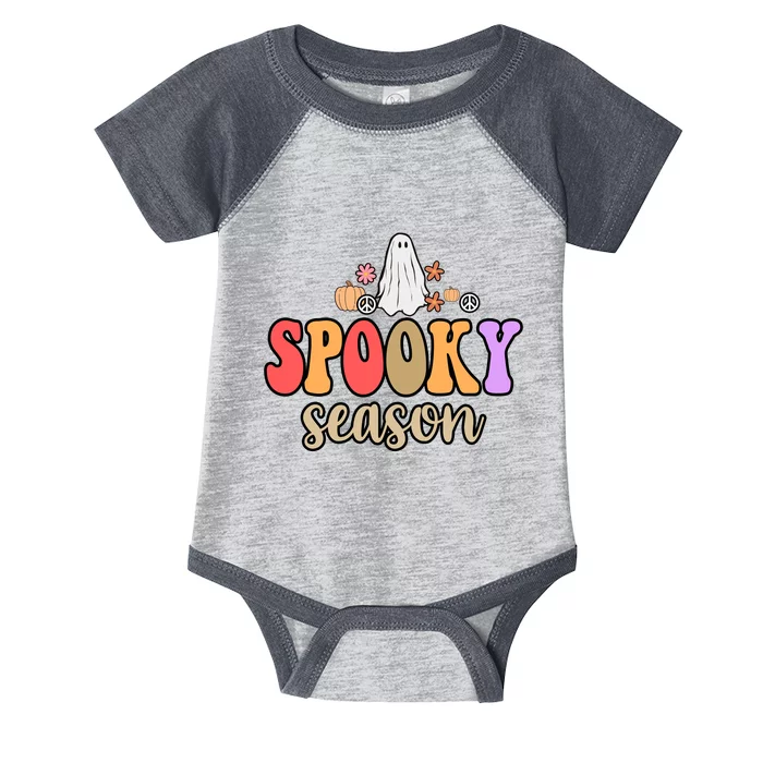 Spooky Season Floral Hippie Ghost Infant Baby Jersey Bodysuit