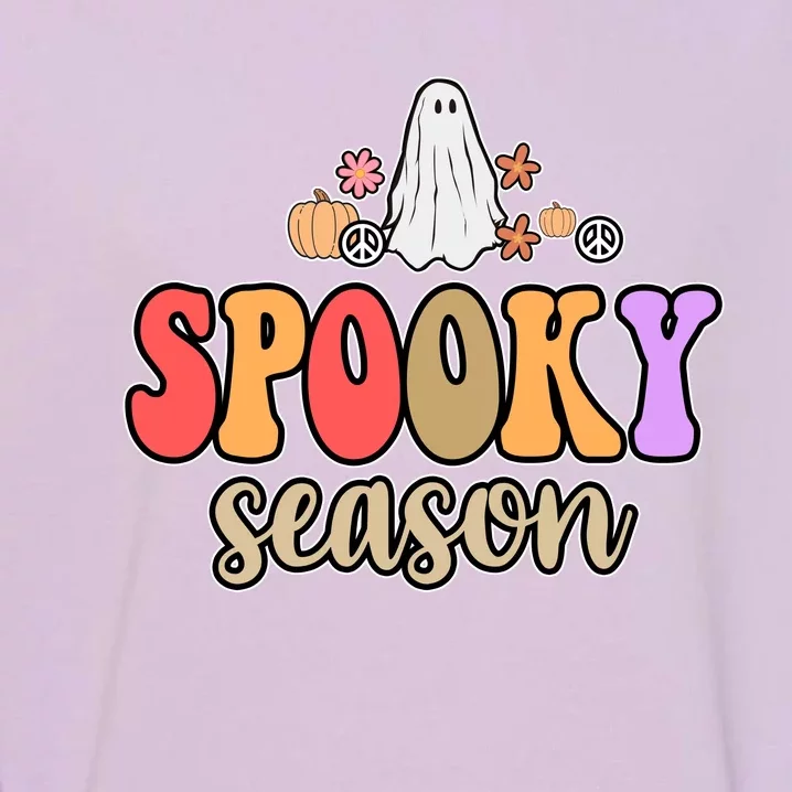 Spooky Season Floral Hippie Ghost Garment-Dyed Sweatshirt