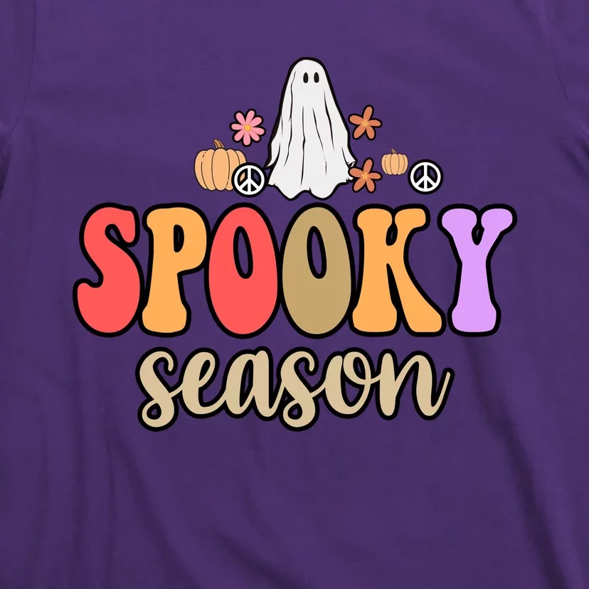 Spooky Season Floral Hippie Ghost T-Shirt