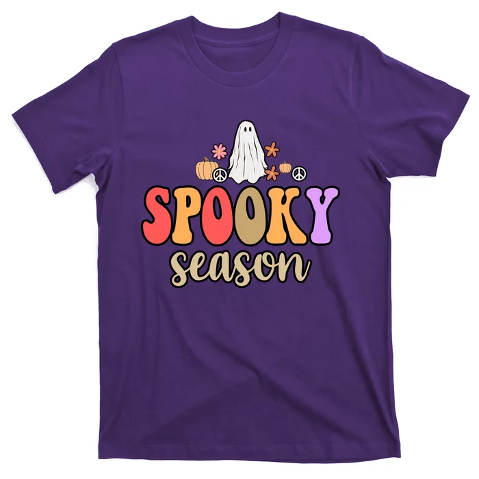 Spooky Season Floral Hippie Ghost T-Shirt