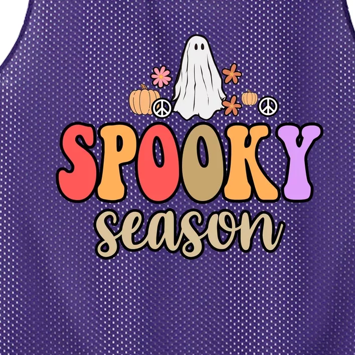 Spooky Season Floral Hippie Ghost Mesh Reversible Basketball Jersey Tank