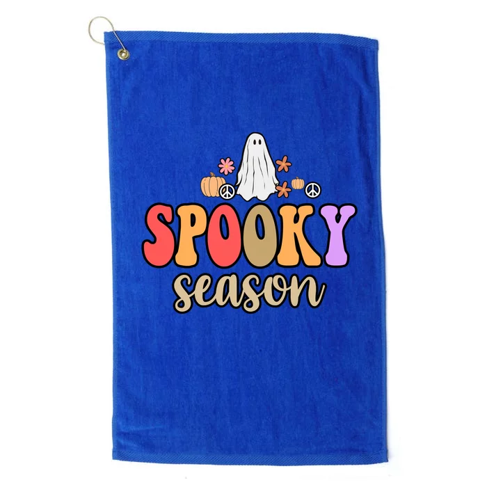 Spooky Season Floral Hippie Ghost Platinum Collection Golf Towel