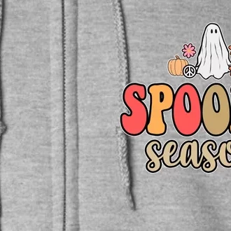 Spooky Season Floral Hippie Ghost Full Zip Hoodie