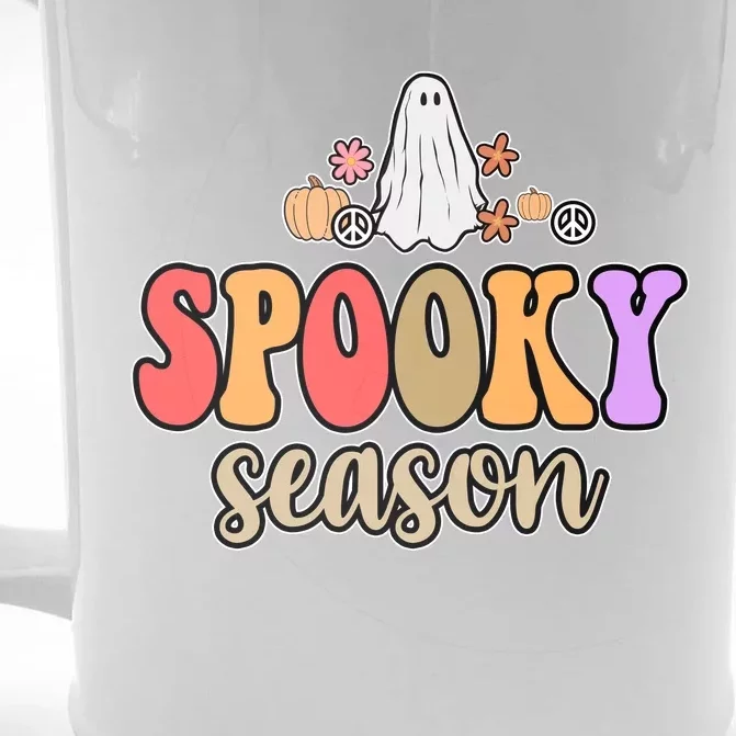 Spooky Season Floral Hippie Ghost Front & Back Beer Stein