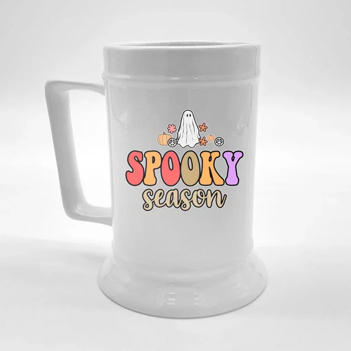 Spooky Season Floral Hippie Ghost Front & Back Beer Stein