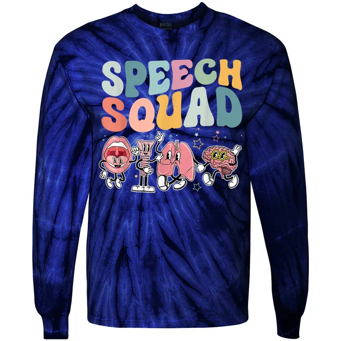 Speech Squad Funny Speech Therapy Speech Pathologist Tie-Dye Long Sleeve Shirt