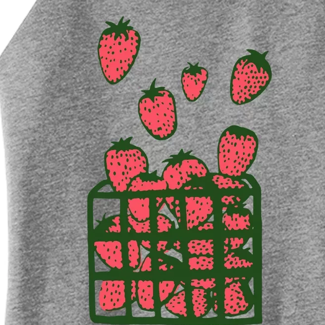 Strawberry Shirts Foodie Gift Women’s Perfect Tri Rocker Tank