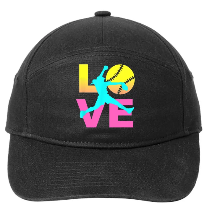 Softball Sport Love Hobby 7-Panel Snapback Hat