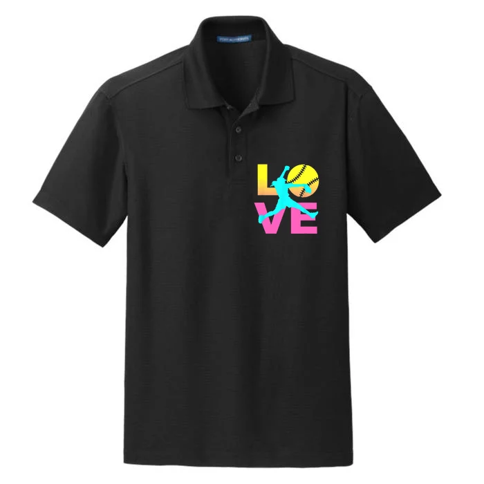 Softball Sport Love Hobby Dry Zone Grid Performance Polo