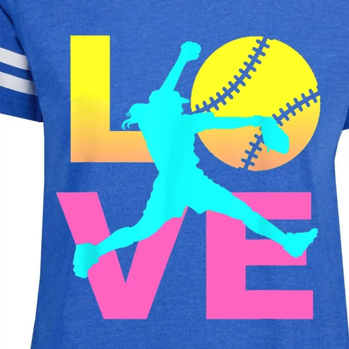 Softball Sport Love Hobby Enza Ladies Jersey Football T-Shirt