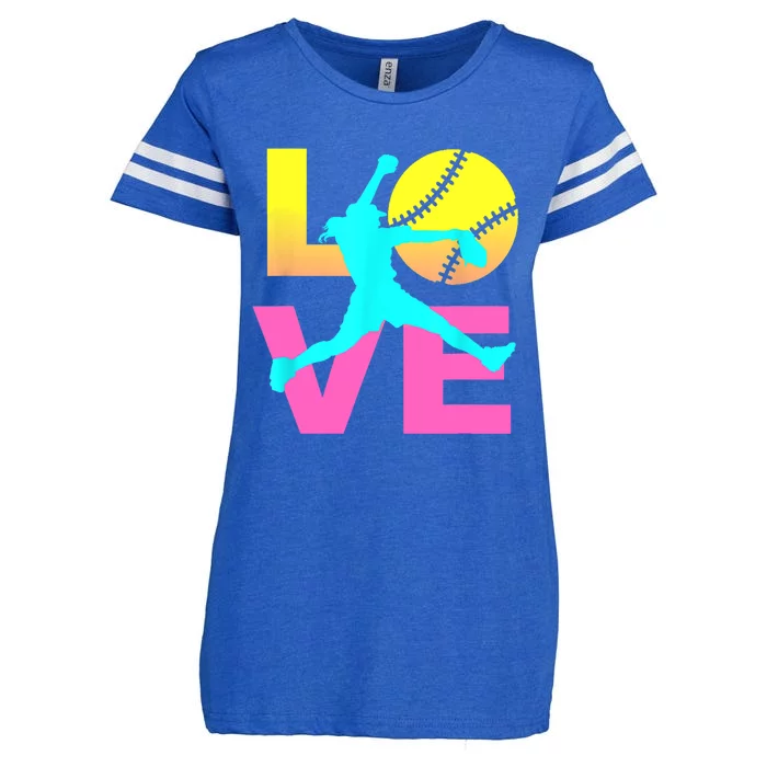 Softball Sport Love Hobby Enza Ladies Jersey Football T-Shirt