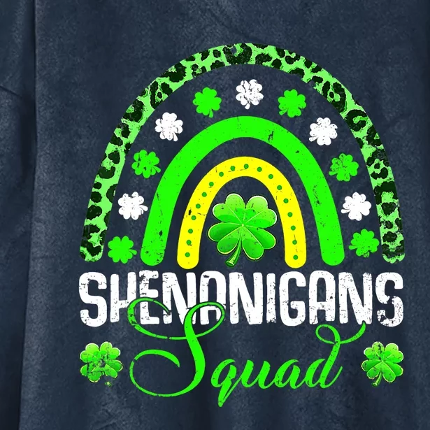 Shenanigans Squad Funny St Patricks Day Costume Rainbow Gift Hooded Wearable Blanket