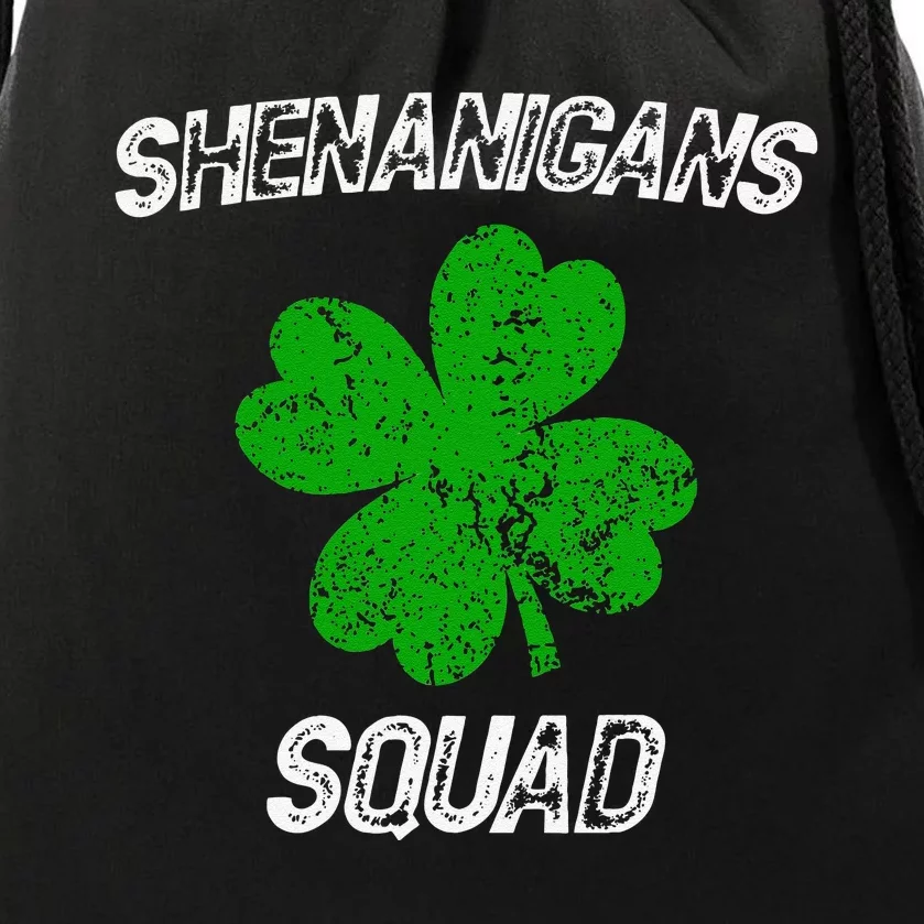 Shenanigans Squad Funny st patrick green saint irish Drawstring Bag