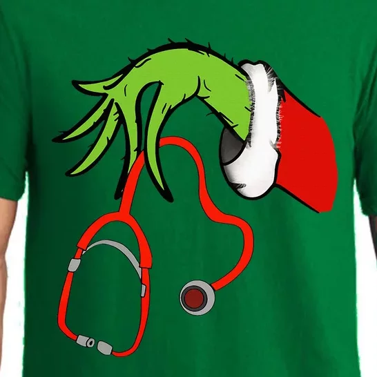 Stethoscope Santa Funny Christmas Xmas Nurse Nursing Pajamas Pajama Set