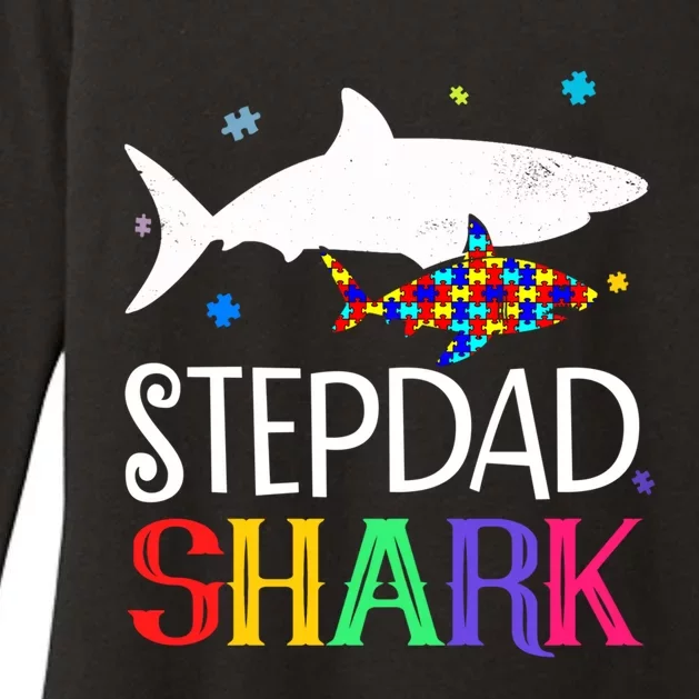 Stepdad Shark Family Cool Autism Awareness Gift Womens CVC Long Sleeve Shirt