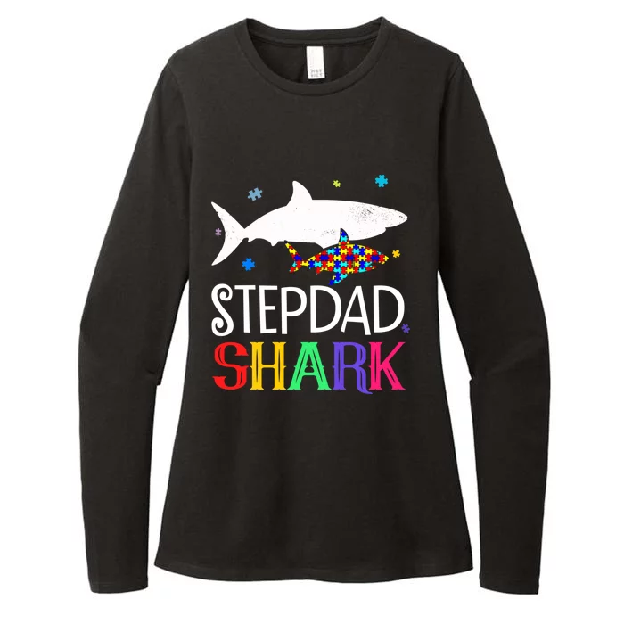 Stepdad Shark Family Cool Autism Awareness Gift Womens CVC Long Sleeve Shirt