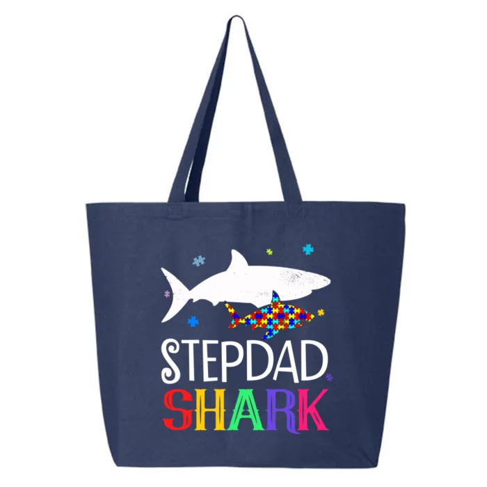 Stepdad Shark Family Cool Autism Awareness Gift 25L Jumbo Tote