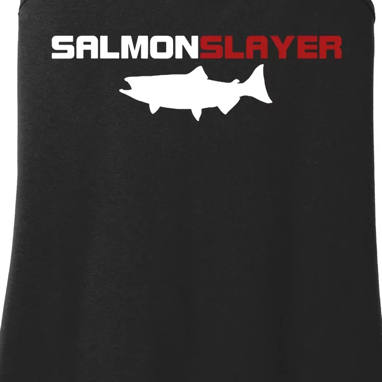 Salmon Slayer Funny Salmon Fishing Fisherman Ladies Essential Tank