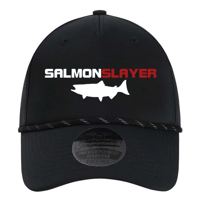 Salmon Slayer Funny Salmon Fishing Fisherman Performance The Dyno Cap