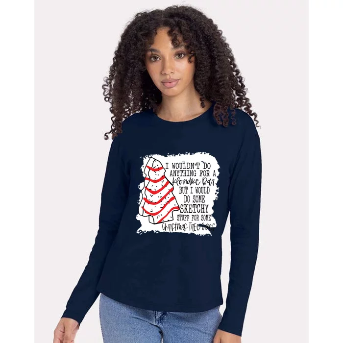 Sketchy Stuff For Some Christmas Tree Cakes Classic Womens Cotton Relaxed Long Sleeve T-Shirt