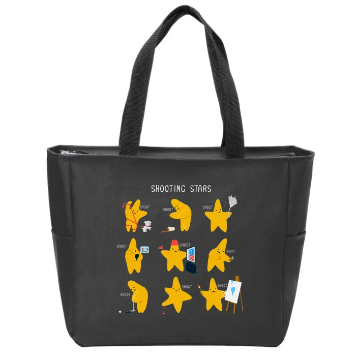 Shooting Stars! Funny Design Zip Tote Bag