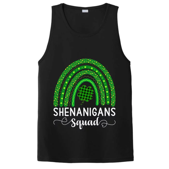 Shenanigans Squad Funny St Patricks Day Shamrock Performance Tank