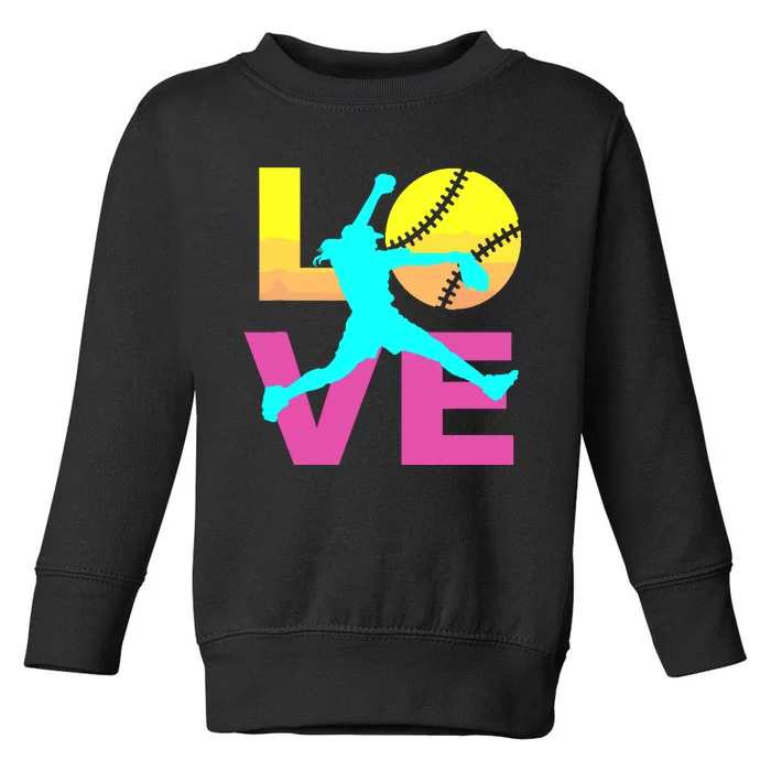 Softball Shirts For Girl Love Toddler Sweatshirt