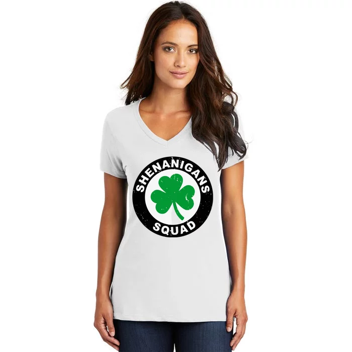 Shenanigans Squad Funny St Patricks Day Party Women's V-Neck T-Shirt