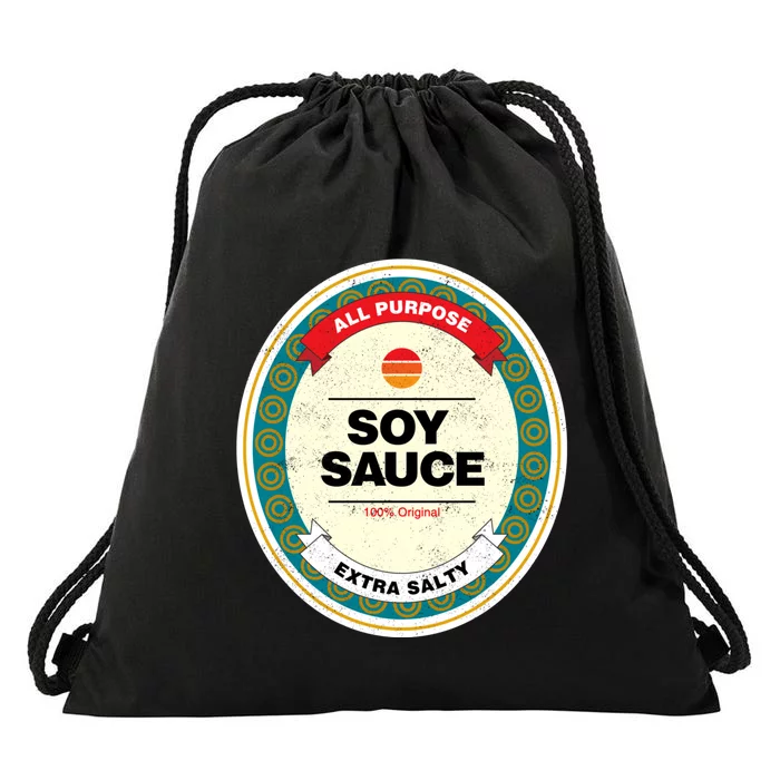 Soy Sauce Funny Costume Vegan Soy Sauce Funny Sushi Matching Group Halloween Cos Drawstring Bag