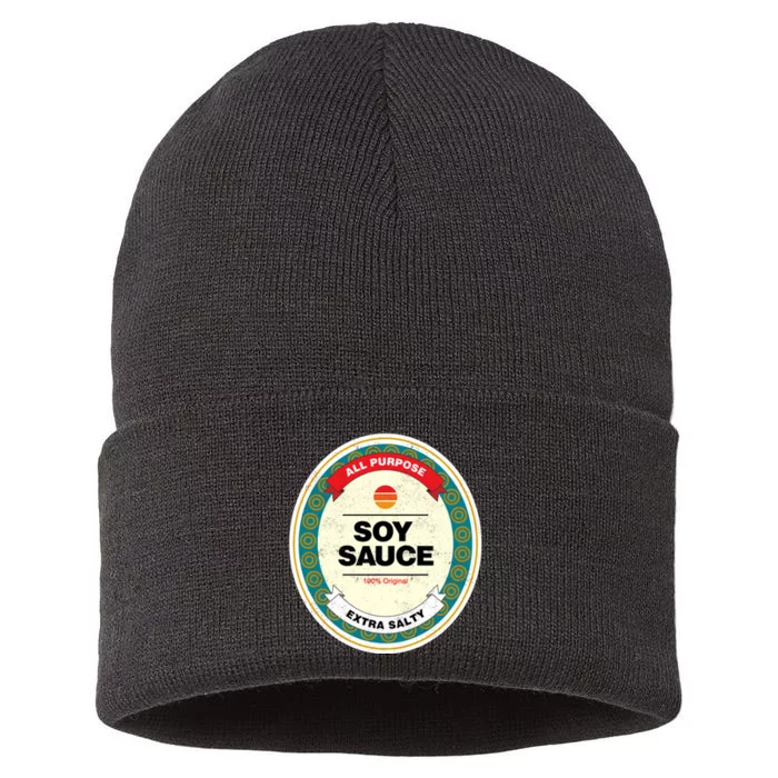 Soy Sauce Funny Costume Vegan Soy Sauce Funny Sushi Matching Group Halloween Cos Sustainable Knit Beanie