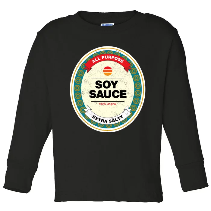 Soy Sauce Funny Costume Vegan Soy Sauce Funny Sushi Matching Group Halloween Cos Toddler Long Sleeve Shirt