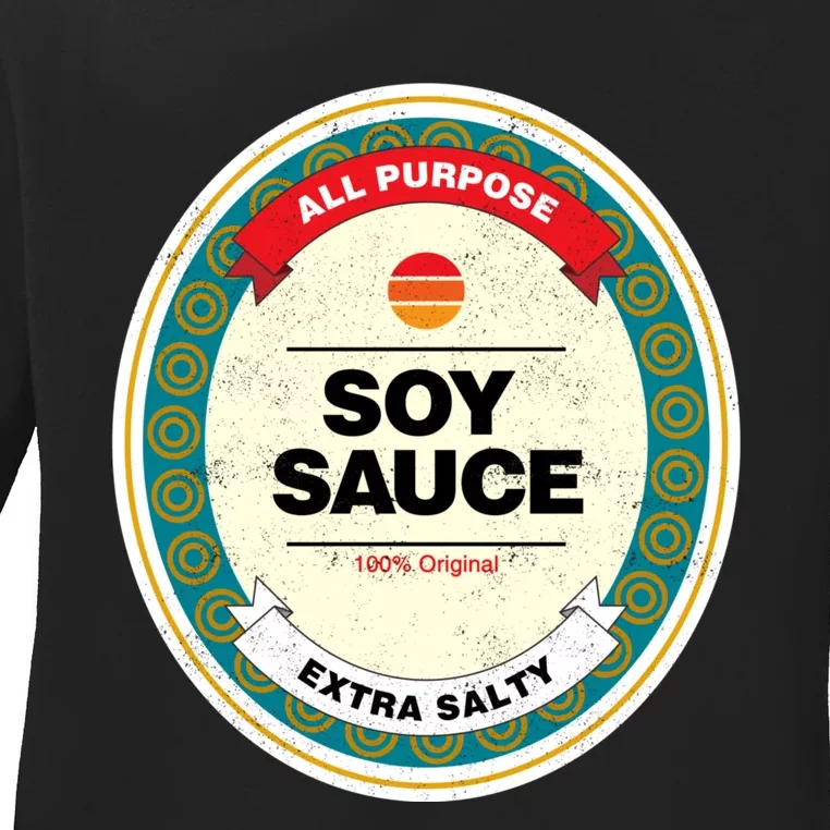 Soy Sauce Funny Costume Vegan Soy Sauce Funny Sushi Matching Group Halloween Cos Ladies Long Sleeve Shirt