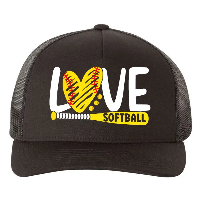 Softball Shirts For Women Teen Girl Love Softball Yupoong Adult 5-Panel Trucker Hat