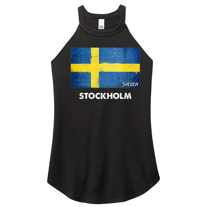 Stockholm Sweden Flag Stockholm Women’s Perfect Tri Rocker Tank