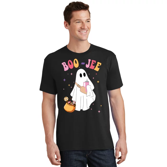 Spooky Season Funny Ghost Halloween Costume Boujee Boo Jee T-Shirt