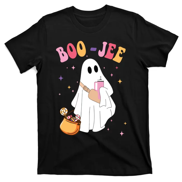 Spooky Season Funny Ghost Halloween Costume Boujee Boo Jee T-Shirt