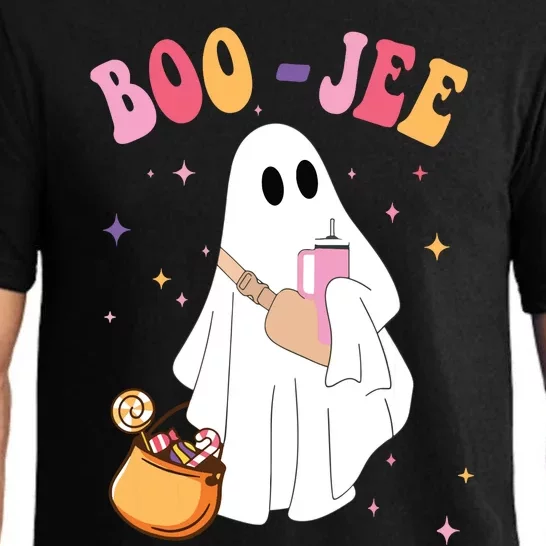 Spooky Season Funny Ghost Halloween Costume Boujee Boo Jee Pajama Set