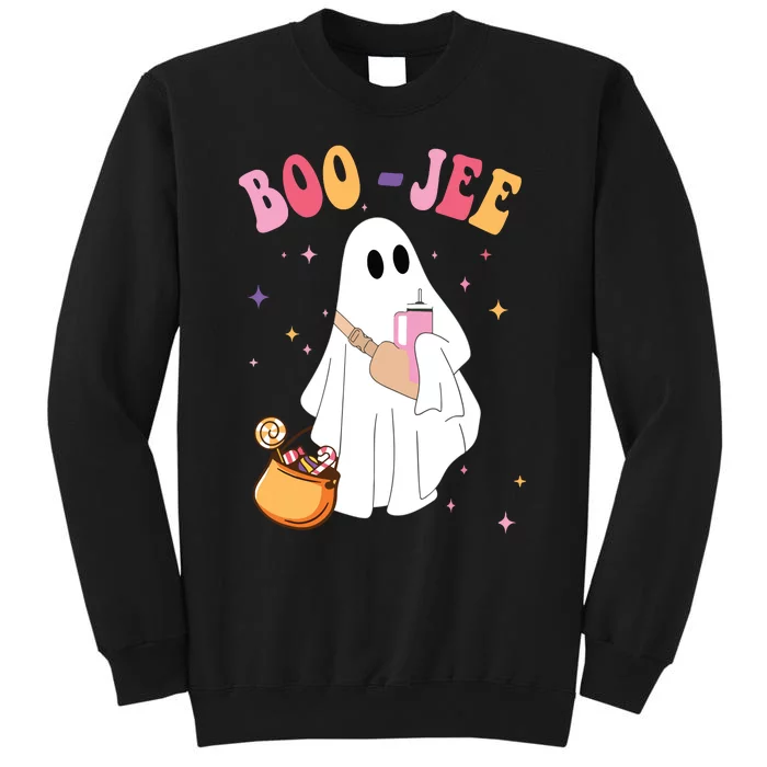 Spooky Season Funny Ghost Halloween Costume Boujee Boo Jee Tall Sweatshirt