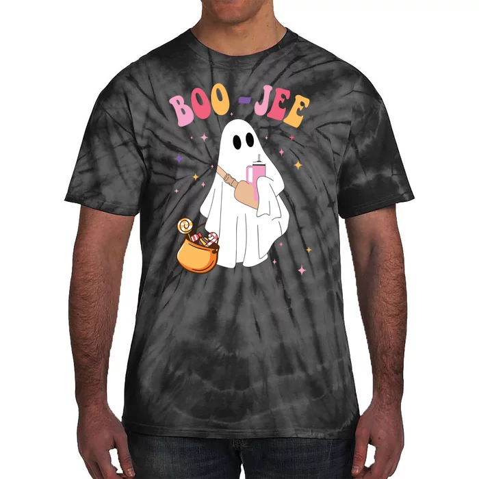 Spooky Season Funny Ghost Halloween Costume Boujee Boo Jee Tie-Dye T-Shirt