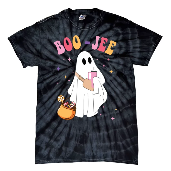 Spooky Season Funny Ghost Halloween Costume Boujee Boo Jee Tie-Dye T-Shirt