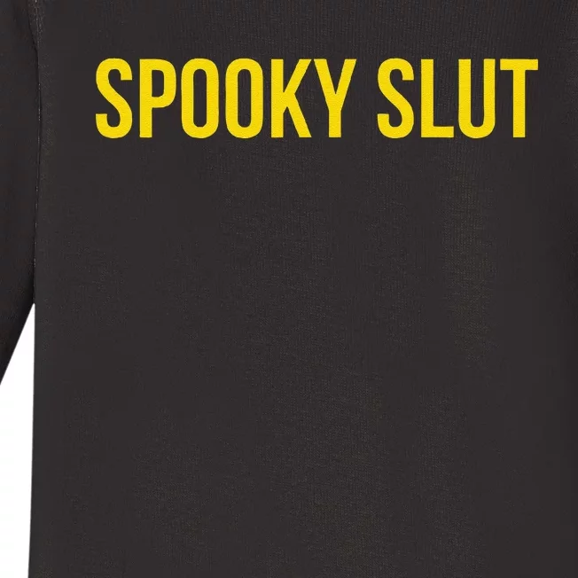 Spooky Slut Funny Halloween Baby Long Sleeve Bodysuit