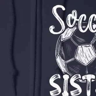 Soccer Sister Family Matching Team Player Soccer Ball Full Zip Hoodie