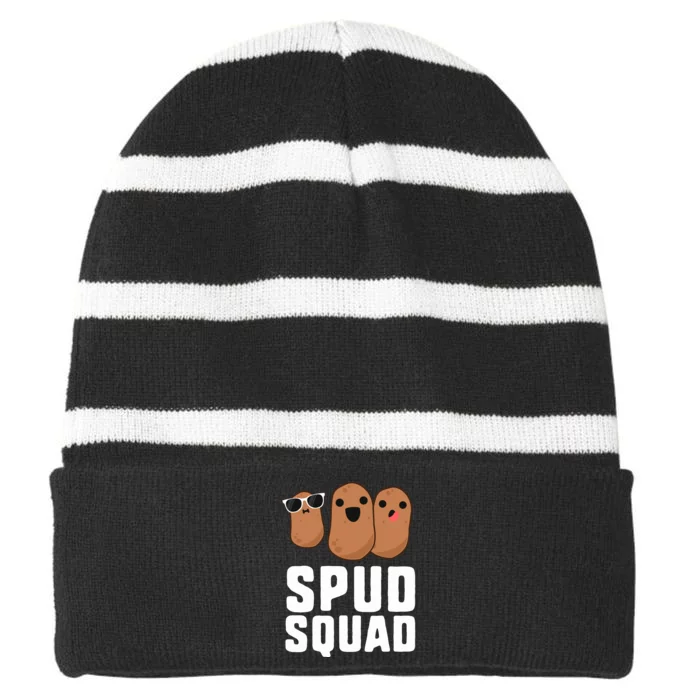 Spud Squad Funny Potato Friend Team Vegetable Striped Beanie with Solid Band