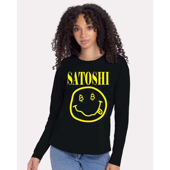 Satoshi Smile Face Womens Cotton Relaxed Long Sleeve T-Shirt