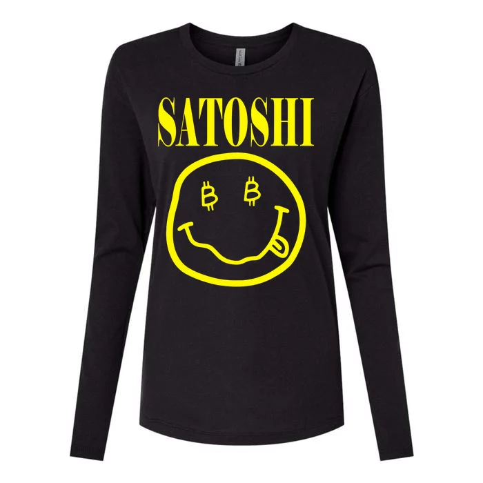 Satoshi Smile Face Womens Cotton Relaxed Long Sleeve T-Shirt